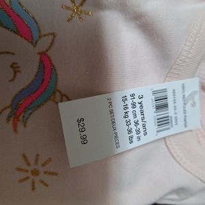 Pajama Set 3 years Baby Gap Unicorn motif